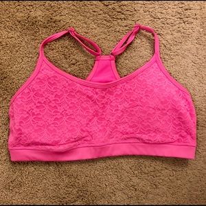 Aerie Pink lace sports bra